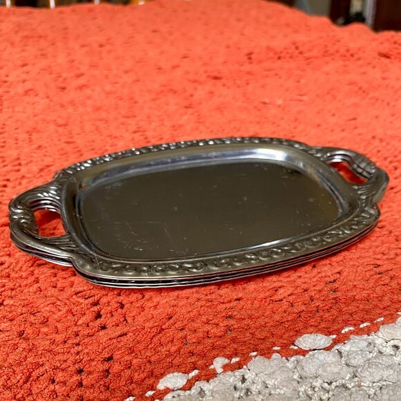 Single Mini Ornate Metal Trinket or Dessert Trays - Picture 4 of 7